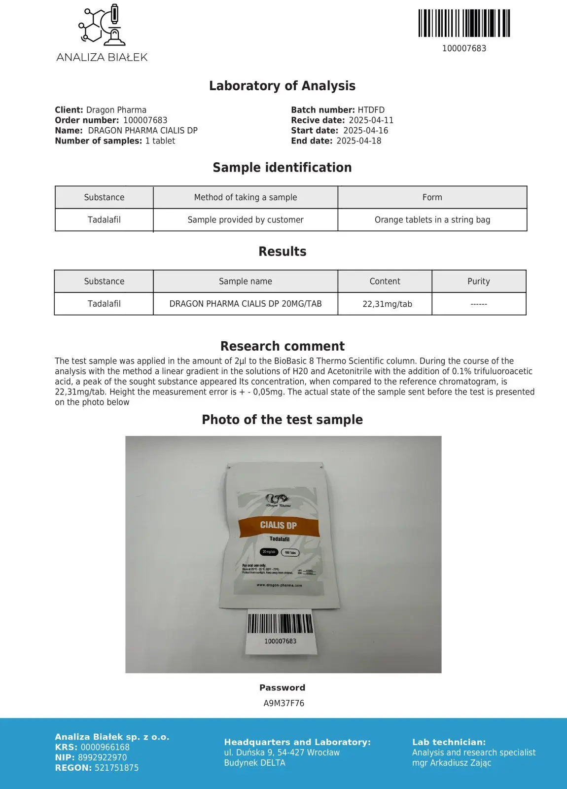 cialis dp lab tests