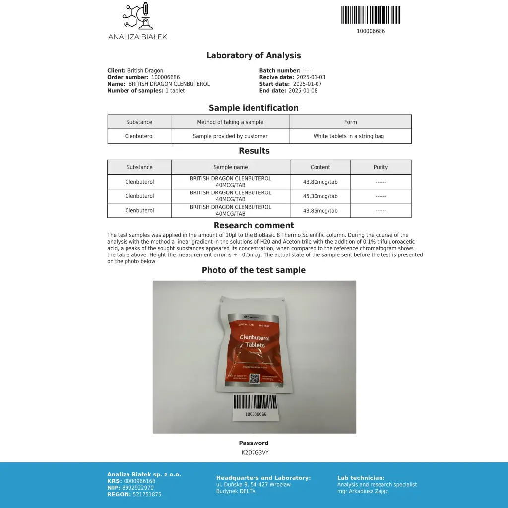 Clenbuterol British Dragon Pharmaceuticals