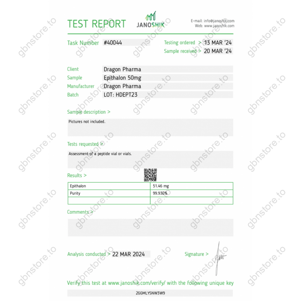 Epitalon 50mg Dragon Pharma, Europe Epitalon 50mg Dragon Pharma, Europe