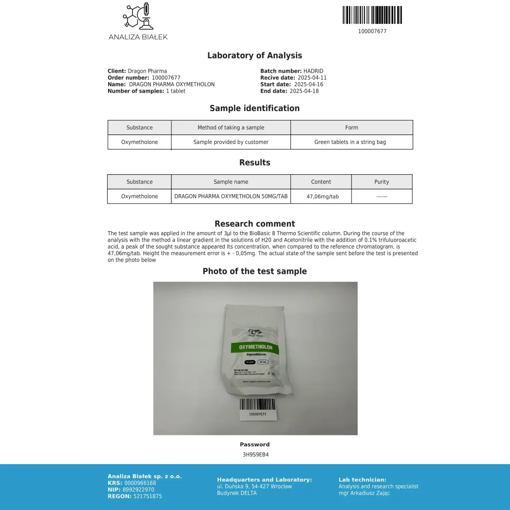 Oxymetholon Dragon Pharma, Europe Oxymetholon Dragon Pharma, Europe