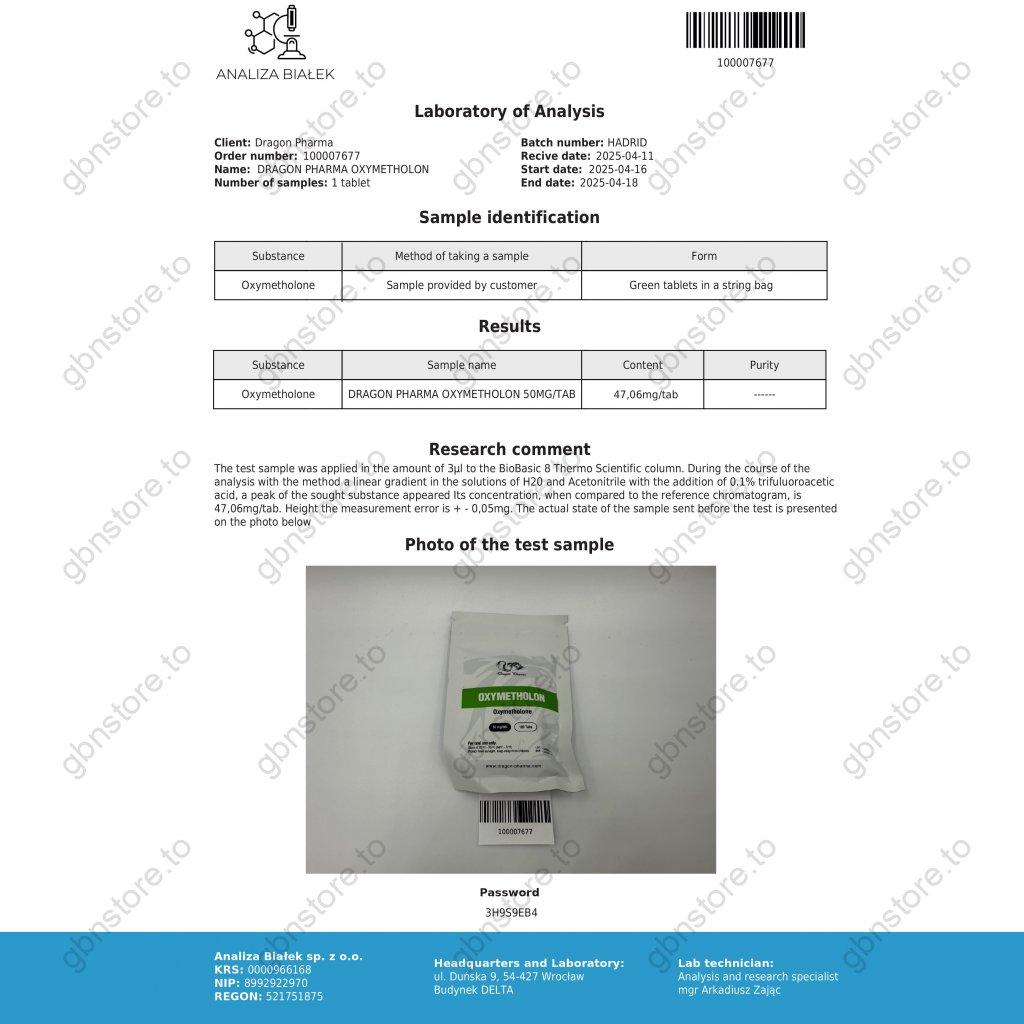 Oxymetholon Dragon Pharma, Europe Oxymetholon Dragon Pharma, Europe