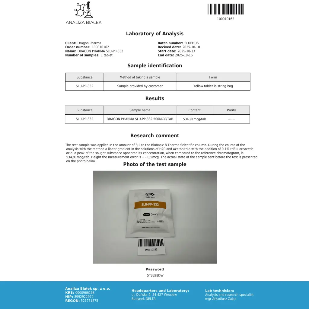 SLU-PP-332 Dragon Pharma, Europe