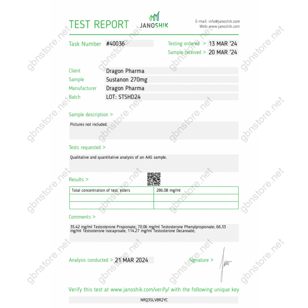 SUSTANON 270 Dragon Pharma, Europe SUSTANON 270 Dragon Pharma, Europe