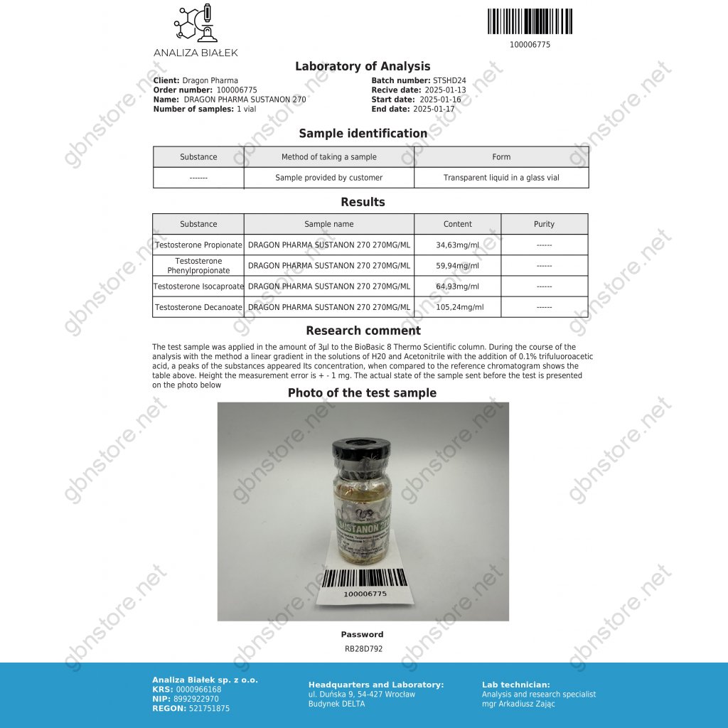 SUSTANON 270 Dragon Pharma, Europe SUSTANON 270 Dragon Pharma, Europe