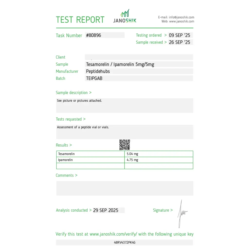 Tesamorelin / Ipamorelin 5/5 mg Peptide Hubs